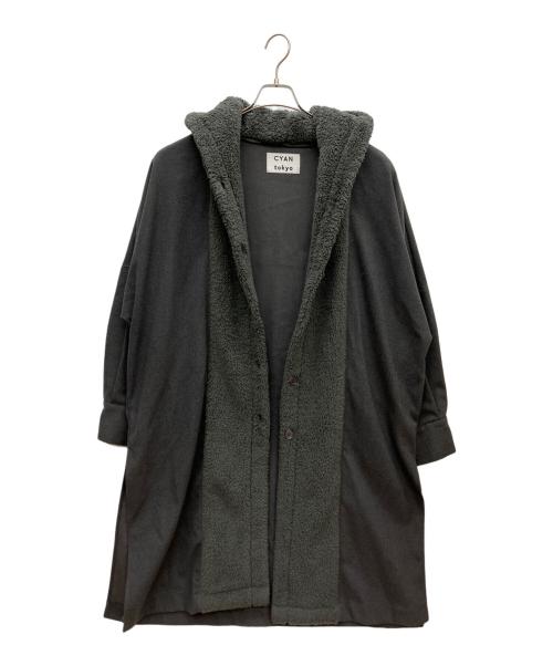 CYAN TOKYO（シアン トーキョー）CYAN TOKYO (シアン トーキョー) テープアジャストボアコート グレー サイズ:Fの古着・服飾アイテム