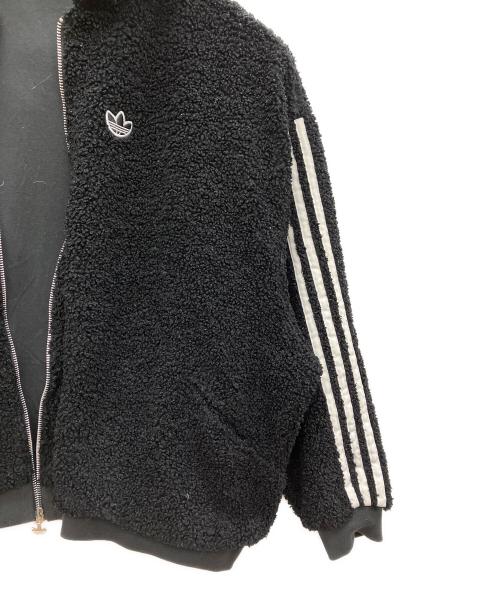 adidas（アディダス）adidas (アディダス) 3ストライプ ライン ボア フリース ジャケット ブラック サイズ:ASIA　Dの古着・服飾アイテム