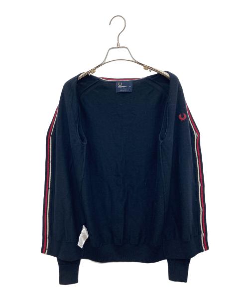 FRED PERRY（フレッドペリー）FRED PERRY (フレッドペリー) メリノウール ワンポイントロゴ カーディガン ネイビー サイズ:XSの古着・服飾アイテム