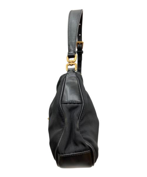 PRADA（プラダ）PRADA (プラダ) テスート ナイロン トライアングルロゴ ターンロック ショルダーバッグ ブラックの古着・服飾アイテム