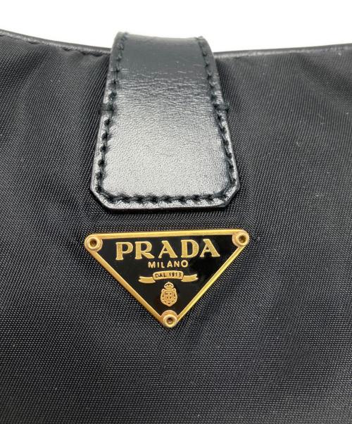 PRADA（プラダ）PRADA (プラダ) テスート ナイロン トライアングルロゴ ターンロック ショルダーバッグ ブラックの古着・服飾アイテム