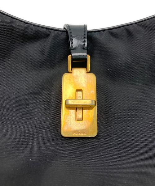 PRADA（プラダ）PRADA (プラダ) テスート ナイロン トライアングルロゴ ターンロック ショルダーバッグ ブラックの古着・服飾アイテム