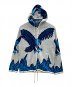 SUPREMEシュプリーム）の古着「Eagle Hooded Zip Up Sweater」｜ブルー×ホワイト