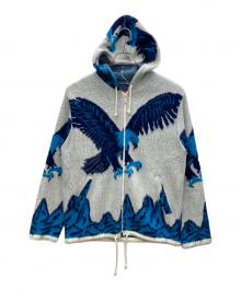 SUPREME（シュプリーム）の古着「Eagle Hooded Zip Up Sweater」｜ブルー×ホワイト