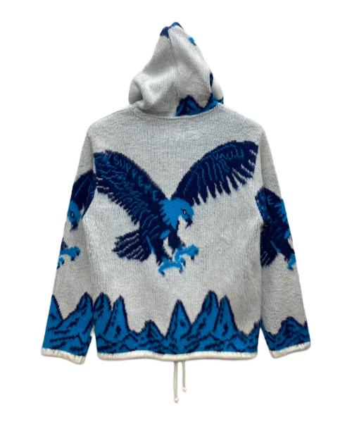 SUPREME（シュプリーム）SUPREME (シュプリーム) Eagle Hooded Zip Up Sweater ブルー×ホワイト サイズ:Mの古着・服飾アイテム