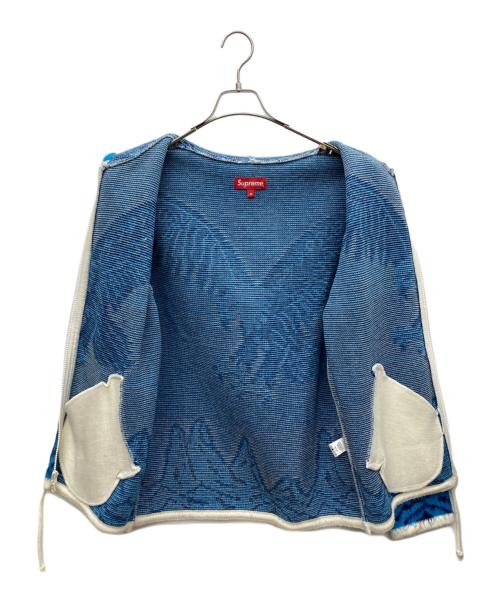 SUPREME（シュプリーム）SUPREME (シュプリーム) Eagle Hooded Zip Up Sweater ブルー×ホワイト サイズ:Mの古着・服飾アイテム