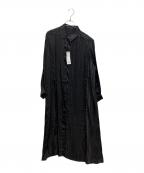 SUM1 STYLEスミスタイル）の古着「ハーフプリーツ シャツワンピース」｜ブラック