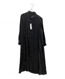 SUM1 STYLE（スミスタイル）の古着「ハーフプリーツ シャツワンピース」｜ブラック