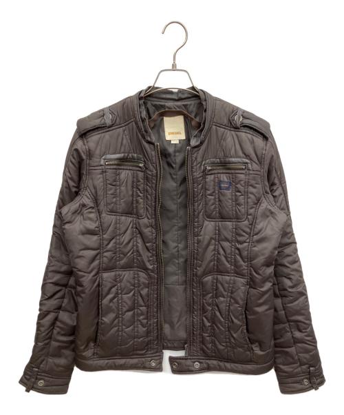 DIESEL（ディーゼル）DIESEL (ディーゼル) 中綿ナイロンジャケット ブラウン サイズ:Sの古着・服飾アイテム