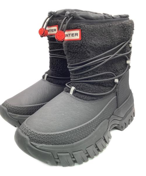 HUNTER（ハンター）HUNTER (ハンター) レディース ワンダラー ショート シェルパ スノー ブーツ ブラック サイズ:SIZE 23cmの古着・服飾アイテム