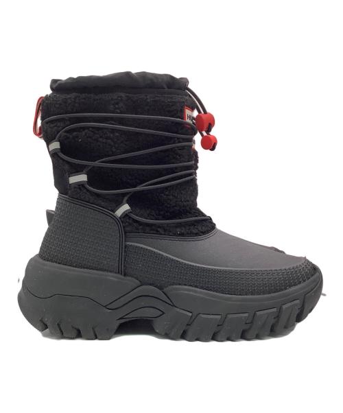 HUNTER（ハンター）HUNTER (ハンター) レディース ワンダラー ショート シェルパ スノー ブーツ ブラック サイズ:SIZE 23cmの古着・服飾アイテム