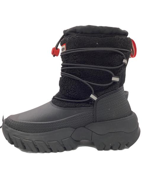 HUNTER（ハンター）HUNTER (ハンター) レディース ワンダラー ショート シェルパ スノー ブーツ ブラック サイズ:SIZE 23cmの古着・服飾アイテム