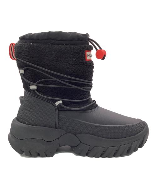 HUNTER（ハンター）HUNTER (ハンター) レディース ワンダラー ショート シェルパ スノー ブーツ ブラック サイズ:SIZE 23cmの古着・服飾アイテム