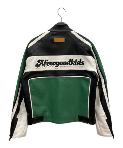 A FEW GOOD KIDS（アフューグッドキッズ）A FEW GOOD KIDS (アフューグッドキッズ) フェイクレザージャケット グリーン×ブラック サイズ:Lの古着・服飾アイテム