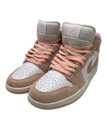 NIKE（ナイキ）の古着「Air Jordan 1 ミッドカットスニーカー」｜ホワイト×ピンク