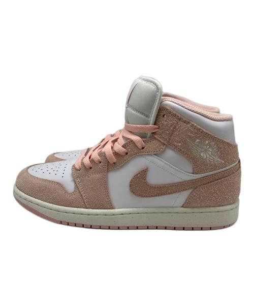 NIKE（ナイキ）NIKE (ナイキ) Air Jordan 1 ミッドカットスニーカー ホワイト×ピンク サイズ:28cmの古着・服飾アイテム