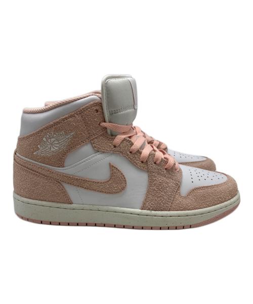 NIKE（ナイキ）NIKE (ナイキ) Air Jordan 1 ミッドカットスニーカー ホワイト×ピンク サイズ:28cmの古着・服飾アイテム