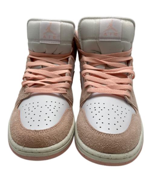 NIKE（ナイキ）NIKE (ナイキ) Air Jordan 1 ミッドカットスニーカー ホワイト×ピンク サイズ:28cmの古着・服飾アイテム