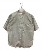 DANTONダントン）の古着「COTTON LINEN BAND COLLAR SHIRT」｜グレー