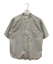 DANTON（ダントン）の古着「COTTON LINEN BAND COLLAR SHIRT」｜グレー