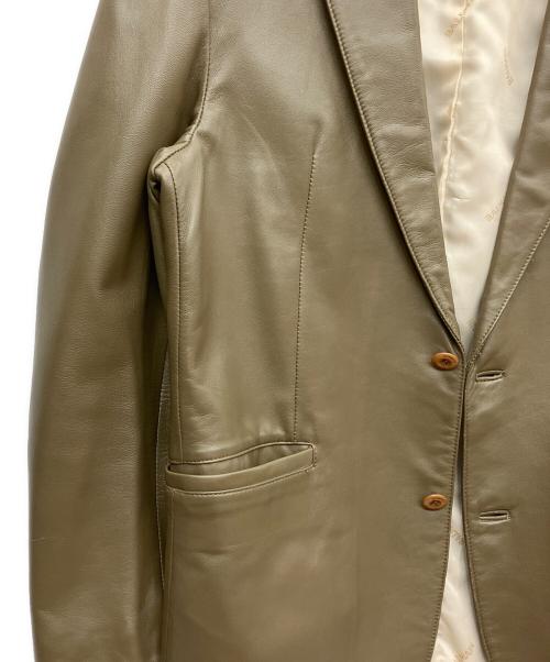 BALMAIN（バルマン）BALMAIN (バルマン) ラムレザーテーラードジャケット チャコールグレー サイズ:Mの古着・服飾アイテム