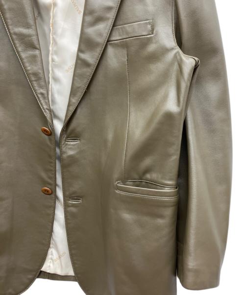 BALMAIN（バルマン）BALMAIN (バルマン) ラムレザーテーラードジャケット チャコールグレー サイズ:Mの古着・服飾アイテム