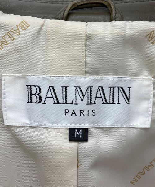 BALMAIN（バルマン）BALMAIN (バルマン) ラムレザーテーラードジャケット チャコールグレー サイズ:Mの古着・服飾アイテム
