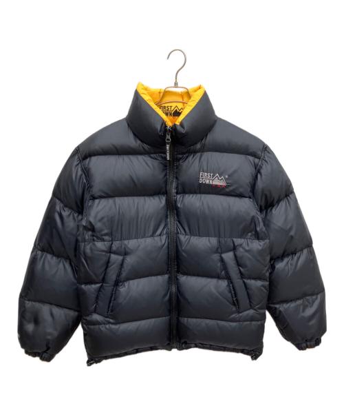FIRST DOWN（ファーストダウン）FIRST DOWN (ファーストダウン) リバーシブルダウンジャケット ブラック×イエロー サイズ:Mの古着・服飾アイテム