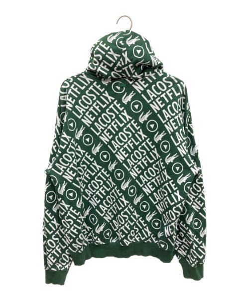 LACOSTE（ラコステ）LACOSTE (ラコステ) NETFLIX (ネットフリックス) プルオーバースウェットパーカー グリーン サイズ:SIZE Lの古着・服飾アイテム