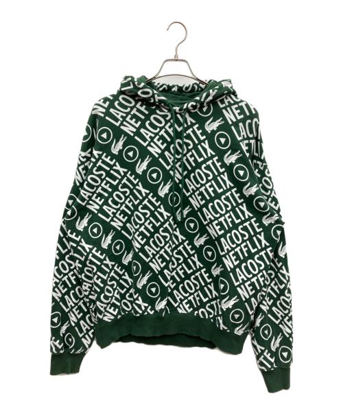 LACOSTE（ラコステ）LACOSTE (ラコステ) NETFLIX (ネットフリックス) プルオーバースウェットパーカー グリーン サイズ:SIZE Lの古着・服飾アイテム