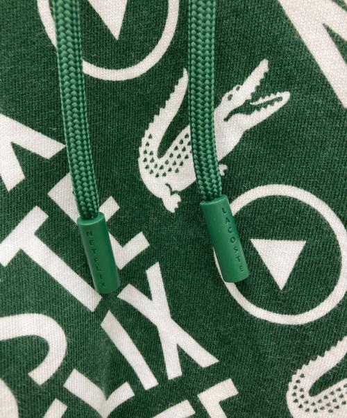 LACOSTE（ラコステ）LACOSTE (ラコステ) NETFLIX (ネットフリックス) プルオーバースウェットパーカー グリーン サイズ:SIZE Lの古着・服飾アイテム