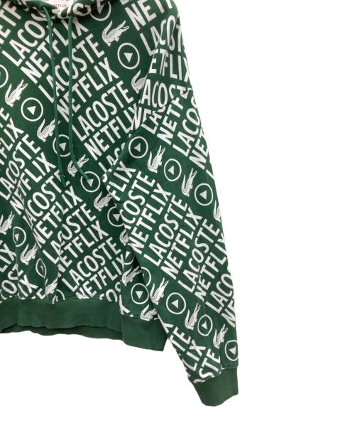 LACOSTE（ラコステ）LACOSTE (ラコステ) NETFLIX (ネットフリックス) プルオーバースウェットパーカー グリーン サイズ:SIZE Lの古着・服飾アイテム