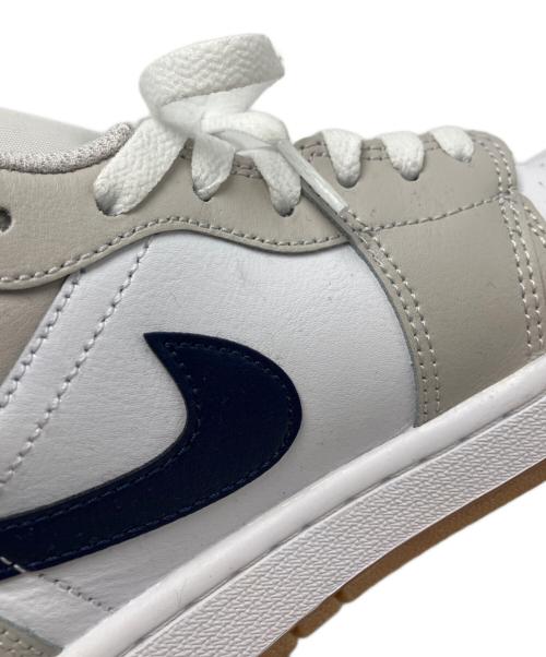 NIKE（ナイキ）NIKE (ナイキ) AIR JORDAN 1 LOW グレー×ホワイト×ネイビー サイズ:27.5cmの古着・服飾アイテム