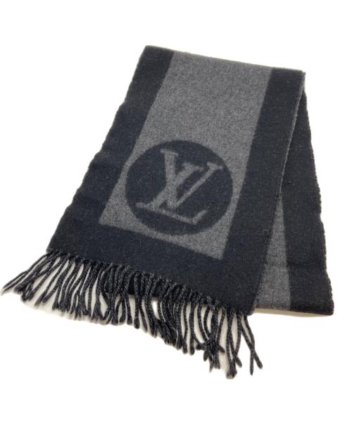 LOUIS VUITTON（ルイ ヴィトン）LOUIS VUITTON (ルイ ヴィトン) エシャルプ・カーディフ ブラック×グレーの古着・服飾アイテム