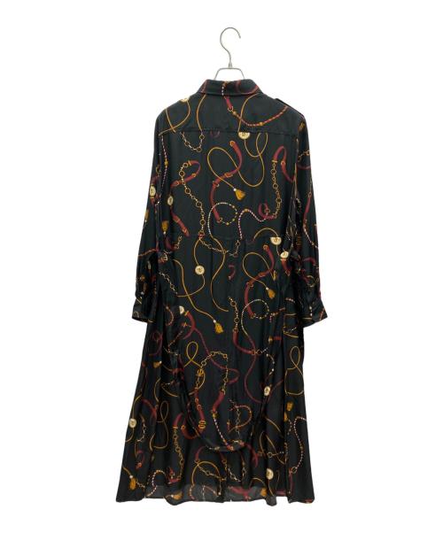 LILYSILK（リリーシルク）LILYSILK (リリーシルク) 長袖シルクシャツワンピース ブラック サイズ:Mの古着・服飾アイテム