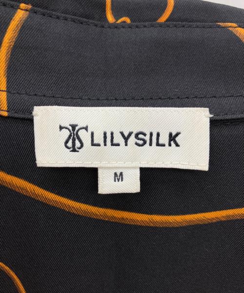 LILYSILK（リリーシルク）LILYSILK (リリーシルク) 長袖シルクシャツワンピース ブラック サイズ:Mの古着・服飾アイテム