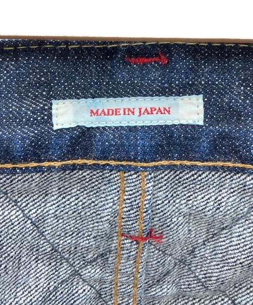 備中倉敷工房（ビッチュウクラシキ）備中倉敷工房 (ビッチュウクラシキ) 立体シワ加工和柄クラッシュリメイクストレートジーンズ  インディゴ サイズ:34の古着・服飾アイテム