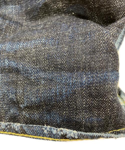 備中倉敷工房（ビッチュウクラシキ）備中倉敷工房 (ビッチュウクラシキ) 立体シワ加工和柄クラッシュリメイクストレートジーンズ  インディゴ サイズ:34の古着・服飾アイテム