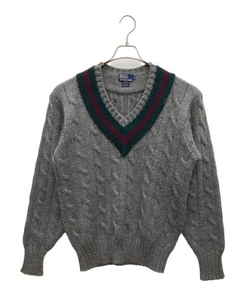 POLO RALPH LAUREN（ポロ・ラルフローレン）POLO RALPH LAUREN (ポロ・ラルフローレン) チルデンニット グレー サイズ:Lの古着・服飾アイテム