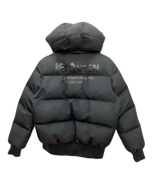 ALEXANDER McQUEEN（アレキサンダーマックイーン）ALEXANDER McQUEEN (アレキサンダーマックイーン) グラフィティロゴ フード付きパファージャケット ブラック サイズ:SIZE 52の古着・服飾アイテム