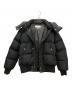 中古・古着 ALEXANDER McQUEEN (アレキサンダーマックイーン) グラフィティロゴ フード付きパファージャケット ブラック サイズ:SIZE 52：35000円
