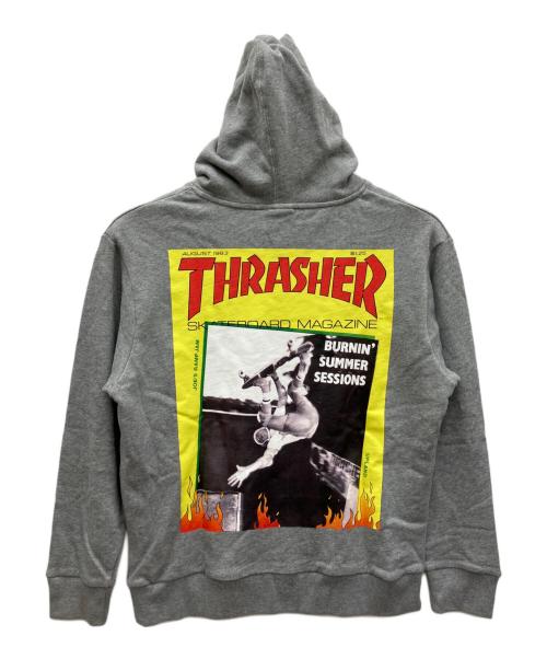 THRASHER（スラッシャー）THRASHER (スラッシャー) Manhattan Portage (マンハッタンポーテージ) コラボレーション スウェット パーカー グレー サイズ:S 未使用品の古着・服飾アイテム
