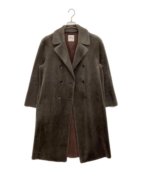 ZARA（ザラ）ZARA (ザラ) フェイクファーコートロング ブラウン サイズ:Mの古着・服飾アイテム
