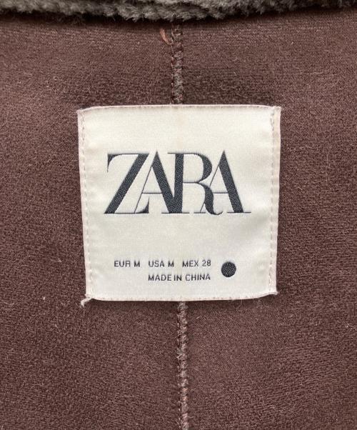 ZARA（ザラ）ZARA (ザラ) フェイクファーコートロング ブラウン サイズ:Mの古着・服飾アイテム