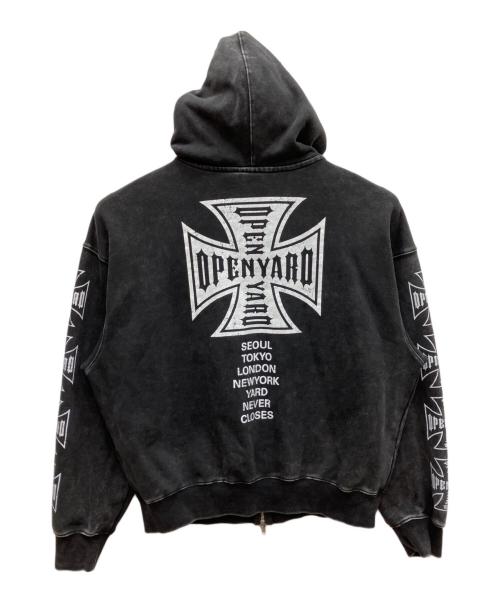 OY（オーワイ）OY (オーワイ) CROSS FADE WASHED HOODIE ZIP UP グレー サイズ:Mの古着・服飾アイテム