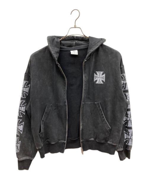 OY（オーワイ）OY (オーワイ) CROSS FADE WASHED HOODIE ZIP UP グレー サイズ:Mの古着・服飾アイテム