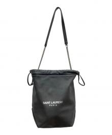 Saint Laurent Paris（サンローランパリ）の古着「巾着ショルダーバッグ」｜ブラック×グレー