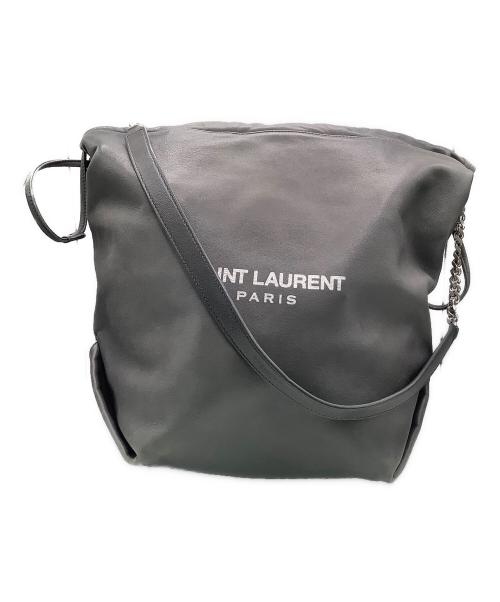 Saint Laurent Paris（サンローランパリ）Saint Laurent Paris (サンローランパリ) 巾着ショルダーバッグ ブラック×グレーの古着・服飾アイテム