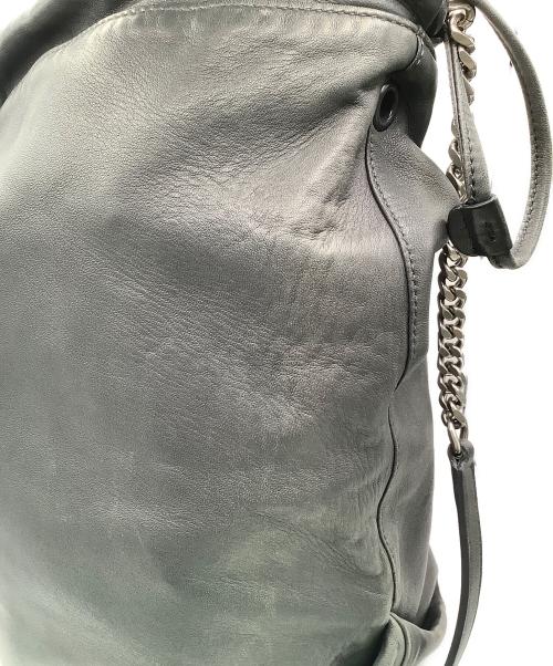 Saint Laurent Paris（サンローランパリ）Saint Laurent Paris (サンローランパリ) 巾着ショルダーバッグ ブラック×グレーの古着・服飾アイテム
