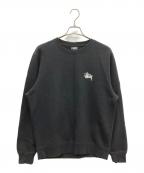 stussyステューシー）の古着「ロゴ クルーネック スウェット」｜ブラック